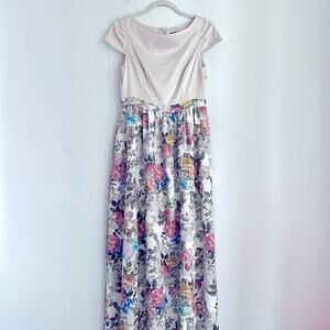 BHLDN Adrianna Papell Johanna floral print fit & flare cocktail gown dress sz 6